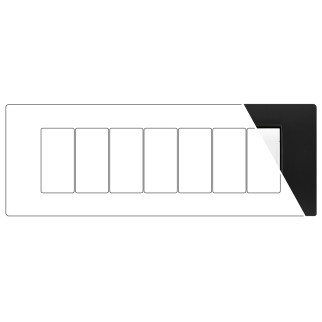 MAPAM Placca Metallo VIP 7P Nero - mod. VIP-P7007ME-NE - Compatibile con BTicino AIR