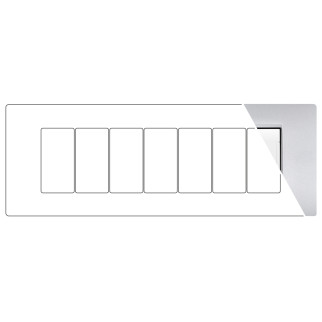 MAPAM Placca Metallo VIP 7P Silver - mod. VIP-P7007ME-SI - Compatibile con BTicino AIR