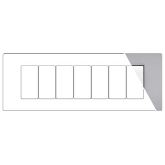 MAPAM Placca Metallo VIP 7P GrigioChiaro - mod. VIP-P7007ME-GC - Compatibile con BTicino AIR