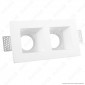 V-Tac VT 762SQ Portafaretto Doppio Rettangolare da Incasso in Gesso per Lampadine GU10 e GU5.3 - SKU 3648