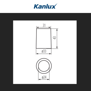 HLDR-E14 Portalampada Ceramica Lampadine E14 Grigio Kanlux