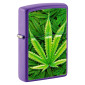Zippo Accendino a Benzina Ricaricabile ed Antivento con Fantasia Leaf Purple Matte - mod. 49790
