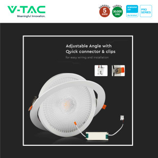 VT-2-10 Faretto LED 10W da Incasso Chip Samsung V-Tac Pro