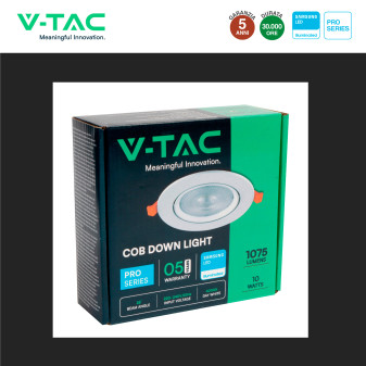 VT-2-10 Faretto LED 10W da Incasso Chip Samsung V-Tac Pro