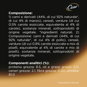 Cibo per Cani con Pollo e Manzo Cesar Selezione in Salsa