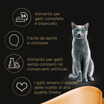 Cibo per Gatti al Pollo Sheba Paté Classic - 22 Vaschette