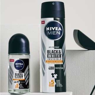 Deodorante Spray Uomo 48H Black&White Invisible Nivea Men