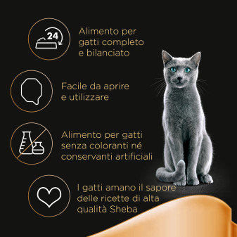 Cibo Umido per Gatti al Gusto Pollo 22 vaschette Sheba 85g