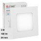 V-Tac VT-307 Pannello LED Quadrato 3W SMD da Incasso con Driver - SKU 216295 / 216296