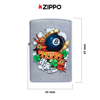 Accendino Zippo mod. 207 Luck Tattoo Antivento ESCLUSIVA EUROCALI