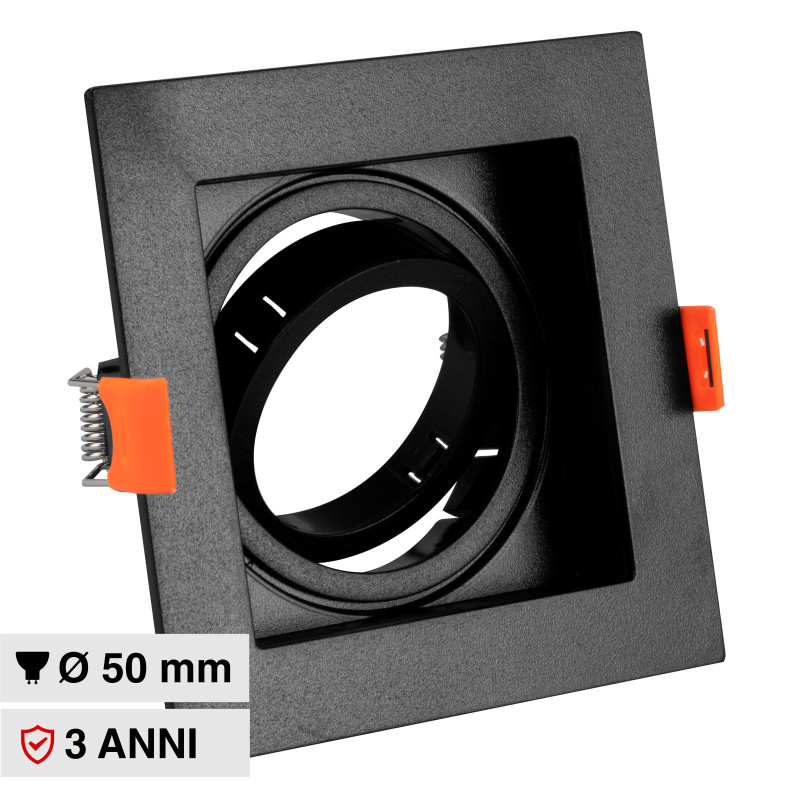 VT-933 Portafaretto Quadrato Nero per GU10 GU5.3 V-Tac