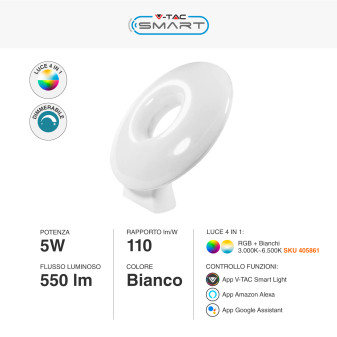 VT-5155 Lampada LED da Tavolo RGB+W CCT V-Tac Smart