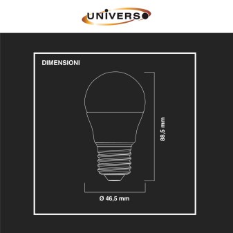 Lampadina LED E27 9W MiniGlobo G45 SMD Universo