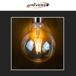 Lampadina LED E27 8W Globo G125 Filament Ambrata Universo