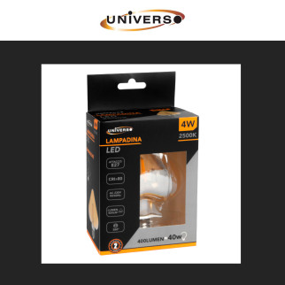 Lampadina LED E27 4W Cuore Filament Ambrata Universo