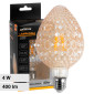 Universo Lampadina LED E27 4W Filament Forma Ovale Vetro Ambrato Effetto Cristallo - mod. OV-OC