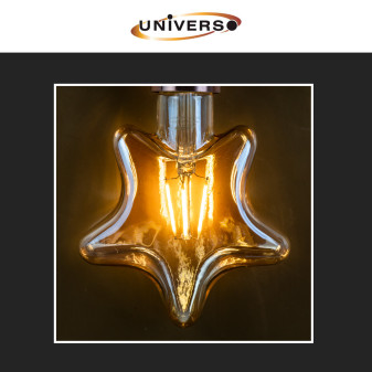 Lampadina LED E27 4W Stella Filament Ambrata Universo