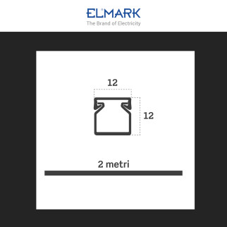 Canalina Passacavi 12x12 in Plastica Colore Bianco Elmark
