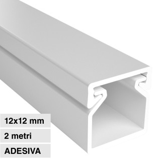 Canalina Passacavi Adesiva 12x12 in Plastica Bianca Elmark