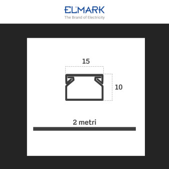 Canalina Passacavi Adesiva 15x10 Plastica Bianco Elmark
