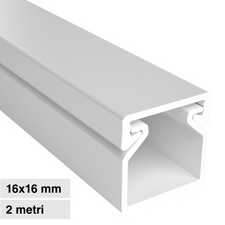 Elmark Canalina Passacavi 16x16 in Plastica Colore Bianco