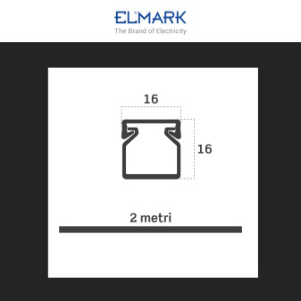 Elmark Canalina Passacavi Adesiva 16x16 Plastica Bianco