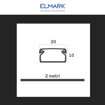 Elmark Canalina Passacavi Adesiva 20x10 Plastica Bianco