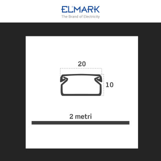 Elmark Canalina Passacavi Adesiva 20x10 Plastica Bianco