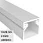 Elmark Canalina Passacavi Adesiva 16x16 in Plastica Bianca e Coperchio Removibile Lunghezza 2 metri - mod. 5621616A