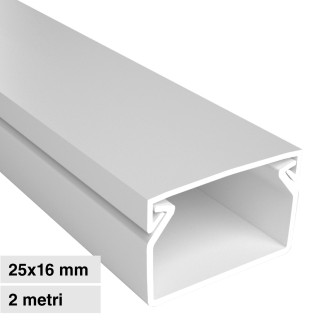 Elmark Canalina Passacavi 25x16 in Plastica Colore Bianco
