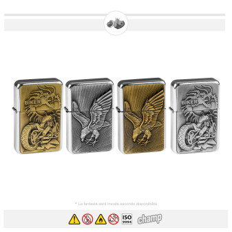 Champ Eagle&Bike Accendino Ricaricabile Antivento a Benzina