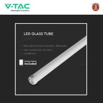 VT-1575 25 Tubi LED T8 G13 20W SMD 150cm in Vetro V-Tac