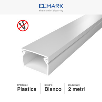 Elmark Canalina Passacavi Adesiva 25x16 Plastica Bianco