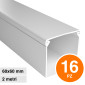 Elmark Canaline Passacavi 60x60 in Plastica Bianca e Coperchio Removibile Lunghezza 2 metri - Confezione da 16 - mod. 5626060