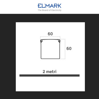 Elmark Canaline Passacavi 60x60 in Plastica Colore Bianco