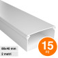 Elmark Canaline Passacavi 80x40 in Plastica Bianca e Coperchio Removibile Lunghezza 2 metri - Confezione da 15 - mod. 5628040