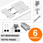 V-Tac Kit Struttura in Alluminio per Montaggio di 6 Pannelli Solari Fotovoltaici 35mm da 400W a 550W per Tetto Piano
