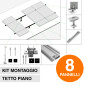 V-Tac Kit Struttura in Alluminio per Montaggio di 8 Pannelli Solari Fotovoltaici 35mm da 400W a 550W per Tetto Piano