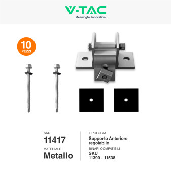 Kit Struttura per Montaggio di 10 Pannelli Solari su Tetto Piano