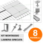 V-Tac Kit Struttura in Alluminio per Montaggio 8 Pannelli Solari Fotovoltaici 35mm da 400W a 550W su Tetto Lamiera Grecata