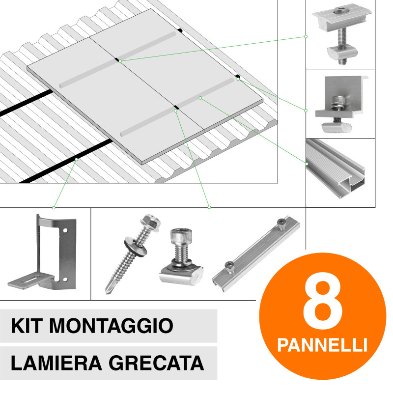 Struttura Montaggio Pannelli Solari Fotovoltaici V-Tac Kit
