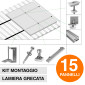 V-Tac Kit Struttura in Alluminio Montaggio 15 Pannelli Solari Fotovoltaici 35mm da 400W a 550W su Tetto Lamiera Grecata