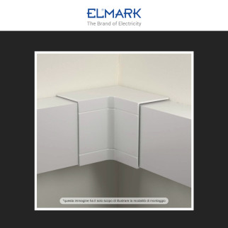Elmark Angolo Interno per Canaline Passacavi 100x60 in Plastica Bianca