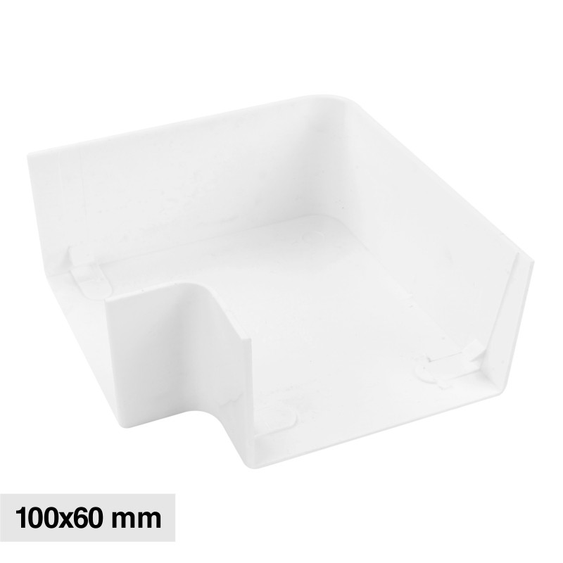 Elmark Angolo a L per Canaline Passacavi 100x60 in Plastica Bianca