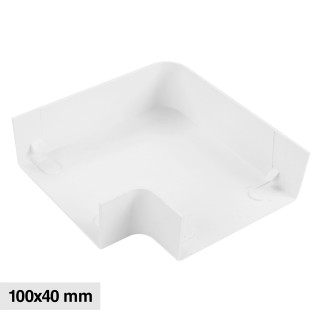Elmark Angolo a L per Canaline Passacavi 100x40 in Plastica Bianca