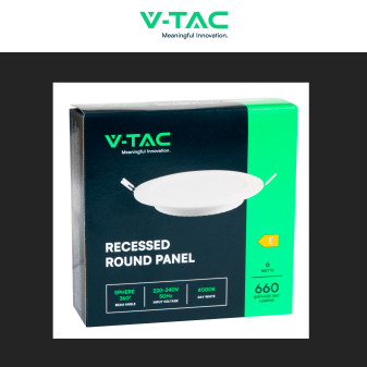 VT-61006 Mini Pannello LED Rotondo Slim 6W SMD da Incasso V-Tac