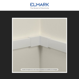 Elmark Angolo a T per Canaline Passacavi 60x40 in Plastica Bianca