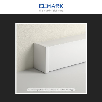 Elmark Tappo di Chiusura Canaline Passacavi 40x25 in Plastica Bianca