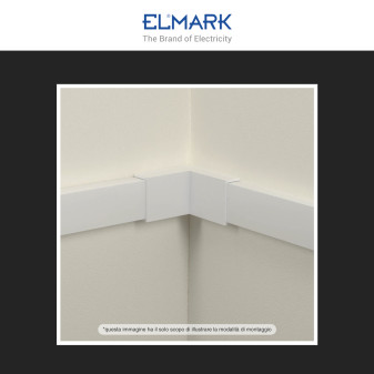 Elmark Angolo Interno per Canaline Passacavi 25x16 in Plastica Bianca