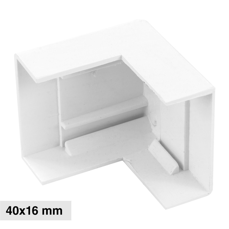 Elmark Angolo Esterno per Canaline Passacavi 40x16 in Plastica Bianca